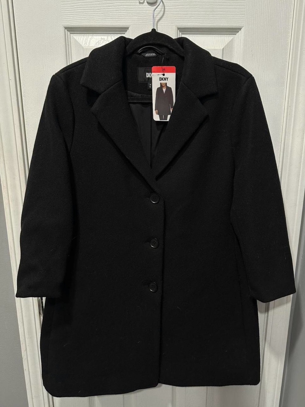 DKNY Black Wool Coat